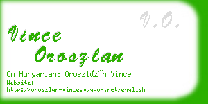 vince oroszlan business card